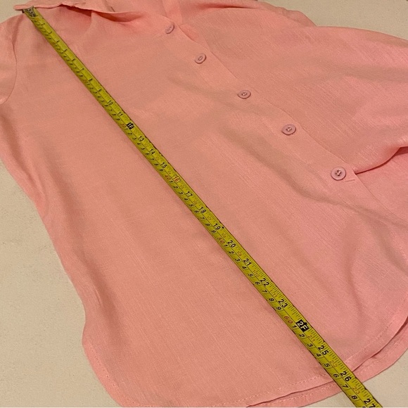 Poetsky Blouse Size Small Women’s Button Up Long Roll Tap Sleeve Shirt - Picture 10 of 10
